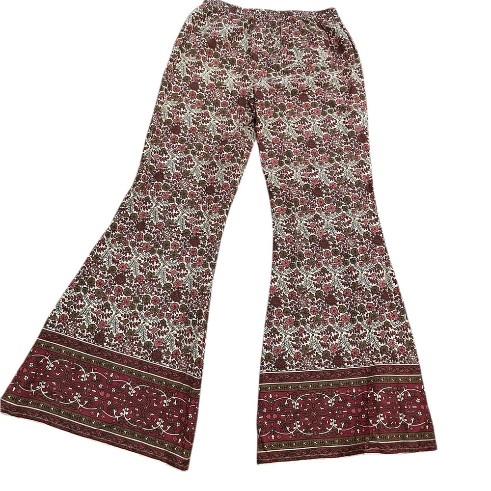 Abercrombie & Fitch Floral Wide Leg Pants - Red and White - Picture 7 of 8